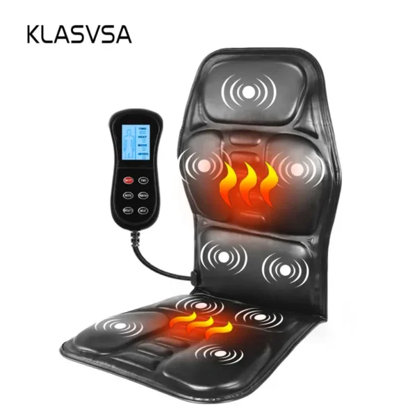 KLASVSA Electric Back Massager Massage Chair Cushion Heating Vibrator Car Home Office Lumbar Neck Mattress Pain Relief