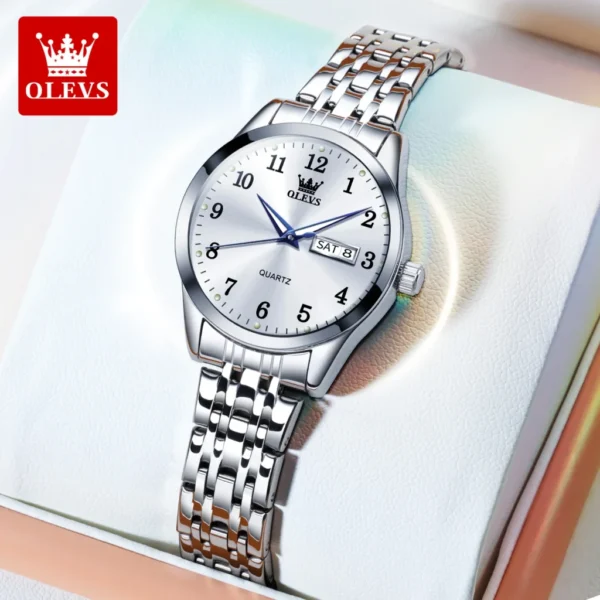 OLEVS Luxury Quartz Watch for Women Elegant Stainless Steel Women's Watches Gifts Waterproof Fashion Trend Simple Ladies Watch