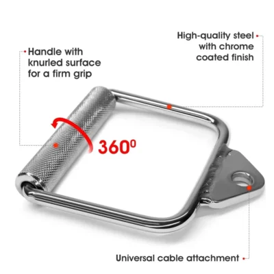 Cable-Machine-Handle-Attachments-D-Handle-with-Heavy-Duty-Clips-LAT-Pull-Down-Metal-Grips-Pulley-3