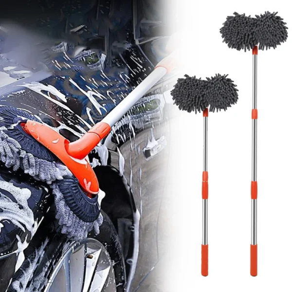 Car Washer Mop / Head Foam Wash Chenille Brush Windshield Roof Window Cleaning Maintenance Stretching Handle Auto Care Accessories