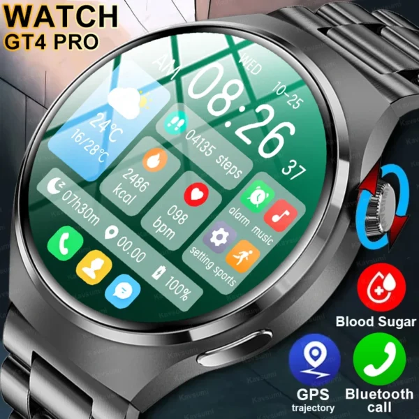 For Huawei GT4 PRO Smart Watch Men Watch 4 Pro AMOLED HD Screen Bluetooth Call GPS NFC Heart rate BloodSugar SmartWatch 2023 New