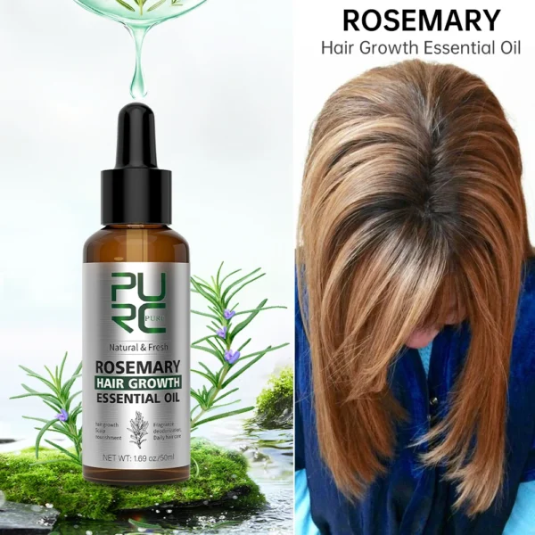 PURC Rosemary Oil Hair Growth for Men Women Fast Growing Products Essential Oils Ginger Anti Hair Loss Scalp Treatment Hair Care