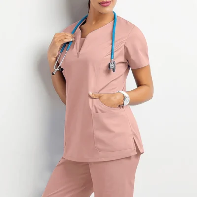 Surgical-Uniforms-Woman-Scrub-Set-Medical-Nurse-Beauty-Salon-Workwear-Clinical-Scrubs-Top-Pant-Spa-Doctor-3