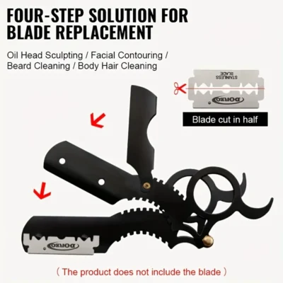 Thumb-Stainless-Steel-Old-Fashioned-Razor-Eyebrow-Hair-Shaving-Tool-Face-Cleaning-Scissors-Holder-Without-Blade-1