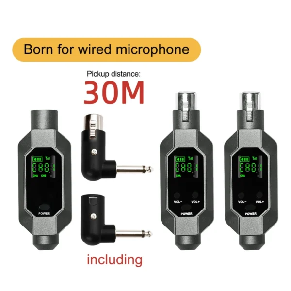 UHF Wireless Microphone Converter XLR Transmitter and Receiver Microphone Wireless System for Dynamic Microphone