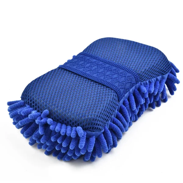 Car Wash Sponge 1 Pc Blue Microfiber Chenille Care Washing Brush Pad Cleaning Tool Auto Towel Gloves Styling Accessories