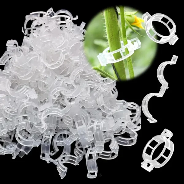 Plant Support Clips 50-100Pcs Tomato Clips Clips Vines Plastic Trellis  Support for Climbing Cucumbers Peppers Vegetables