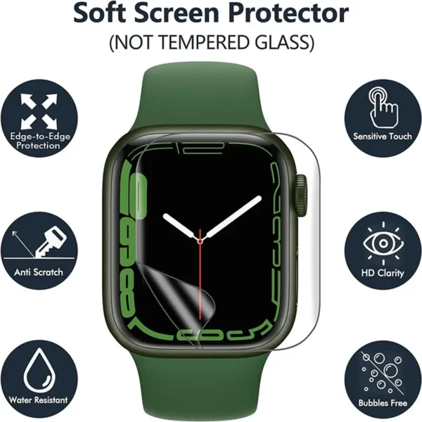 Screen Protector for Apple Watch 5PCS Hydrogel Film for Apple Watch 9 5 6 SE 3 2 1 40MM 44MM 42MM 38MM  Ultra 49MM 7 8 41MM 45MM